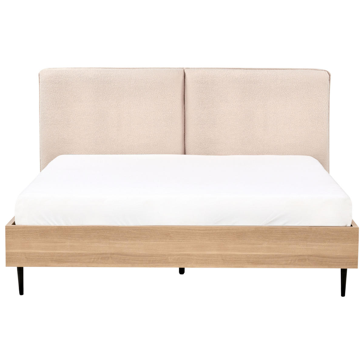 BETT mit Lattenrost 160x200 cm Beige Limanton - Beige, Textil (160/200cm) - Beliani