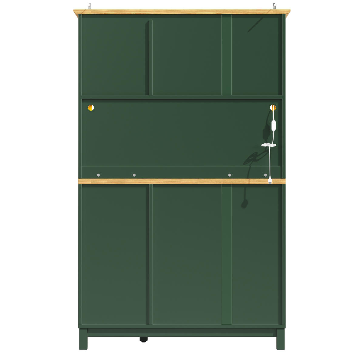 BUFFETSCHRANK 105,5/40/180 cm grün aus MDF mit LED-Lichtleiste - Grün, Holzwerkstoff (105.5/180/40cm) - OKWISH