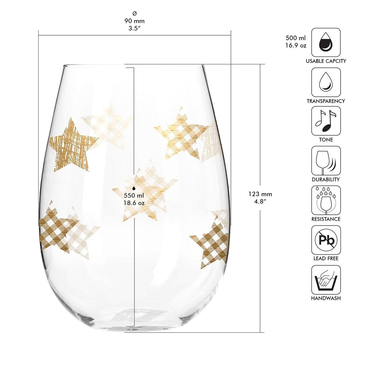 WASSERGLÄSER 6er-Set 500 ML - Transparent, Glas (0.5L) - Krosno Glass