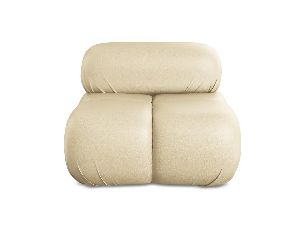 SESSEL Kunstleder Beige - Beige/Schwarz, Leder/Kunststoff (96/70/95cm) - Makamii