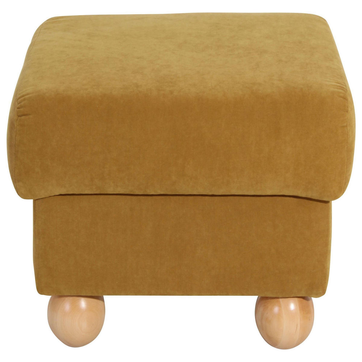HOCKER Kasha Bezug Veloursstoff Buche natur / mais - Messingfarben/Buchefarben, Kunststoff (54/48/54cm) - 58aufmkessel