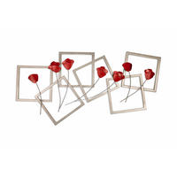 WANDDEKO Rot 97/50 cm - Rot, Metall (1.7/50/5cm) - KUNSTLOFT