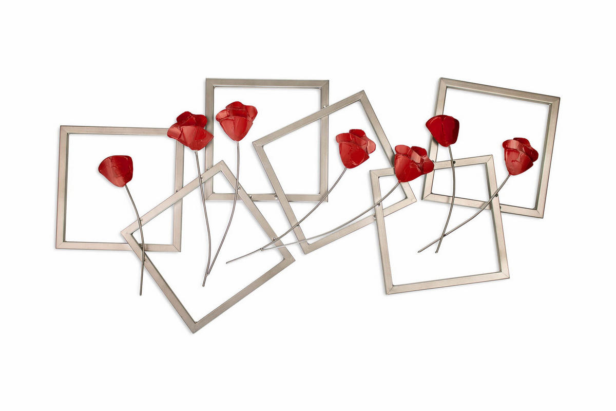 WANDDEKO Rot 97/50 cm - Rot, Metall (1.7/50/5cm) - KUNSTLOFT