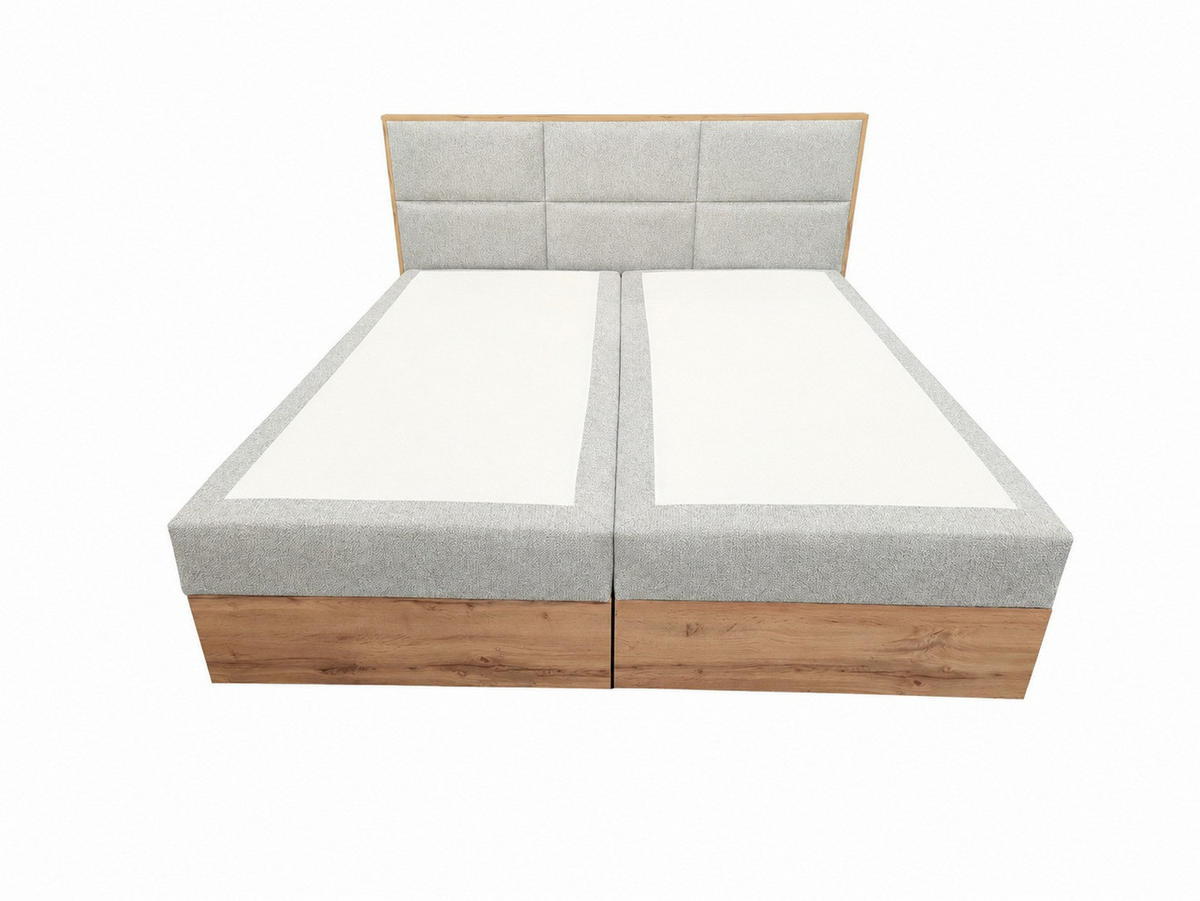BOXSPRINGBETT Loly 180x200 cm H4 Taschenfederkern Hellgrau - Hellgrau, Textil (180/200cm) - KS Home Concept