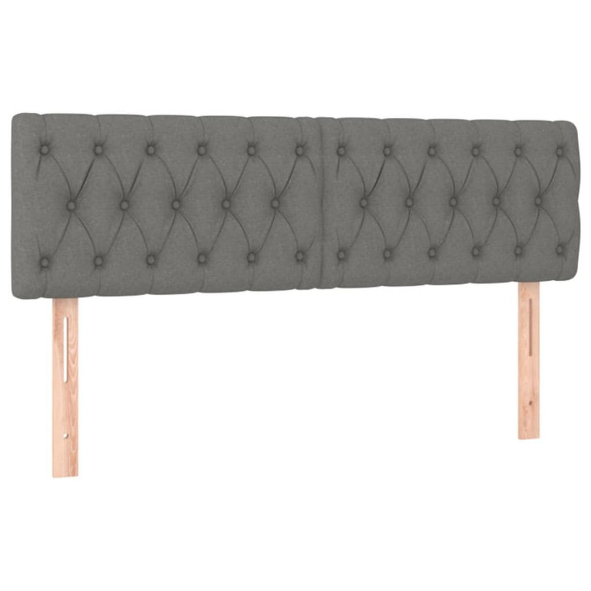 BOXSPRINGBETT mit Kopfteil, Matratze und Topper, 140/200 cm aus Stoff, Dunkelgrau - Grau, Textil - vidaXL