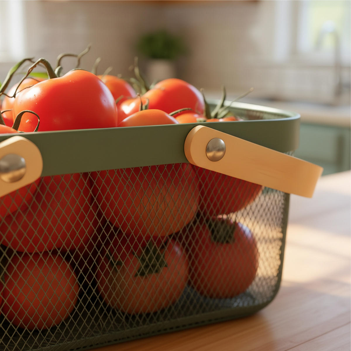 DRAHTKORB - Türkis, Holz/Metall (43/17.5/27cm) - Relaxdays