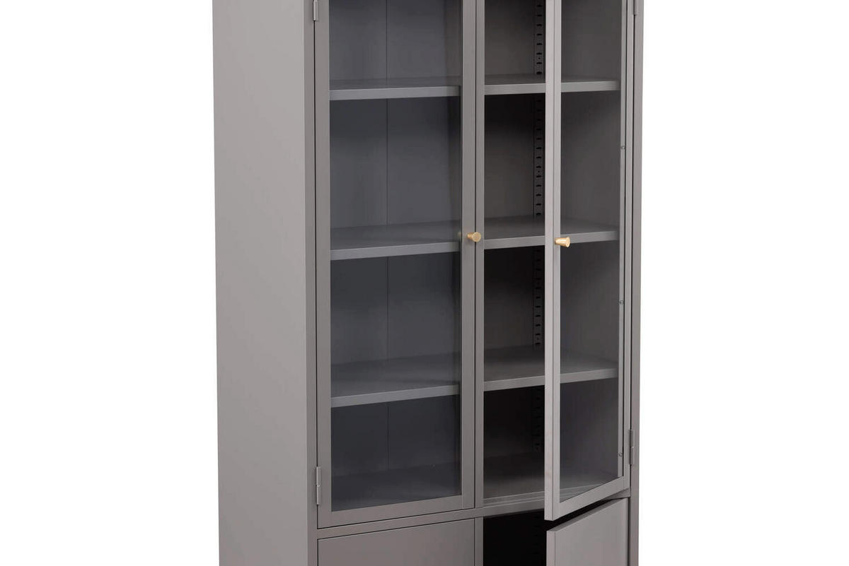 VITRINENSCHRANK, Bakal, Weiß, Stahl, 80 x 41 x 190 cm - Weiß, Metall (80/190/41cm) - ebuy24