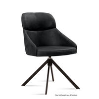 ESSZIMMERSTUHL drehbar (4er-Set) Derska 52x82x63 Schwarz/Anthrazit - Anthrazit/Schwarz, Kunststoff (63/82/52cm) - 58aufmkessel