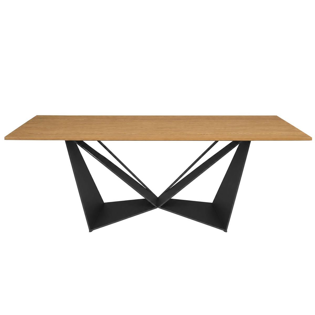 ESSTISCH Rechteckiger aus Eiche und Stahl 200/95/75 cm - Wildeiche/Edelstahlfarben, Holz/Metall (95/200/75cm) - ANGEL CERDA