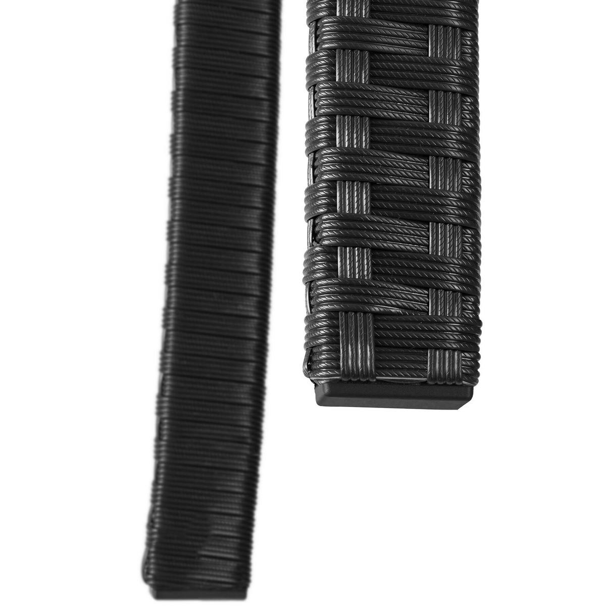 RATTAN-GARTENBANK Murat, 125 x 62,5 x 90 cm, inklusive Schutzhülle, schwarz - Schwarz, Kunststoff (125/90/62.5cm) - tectake
