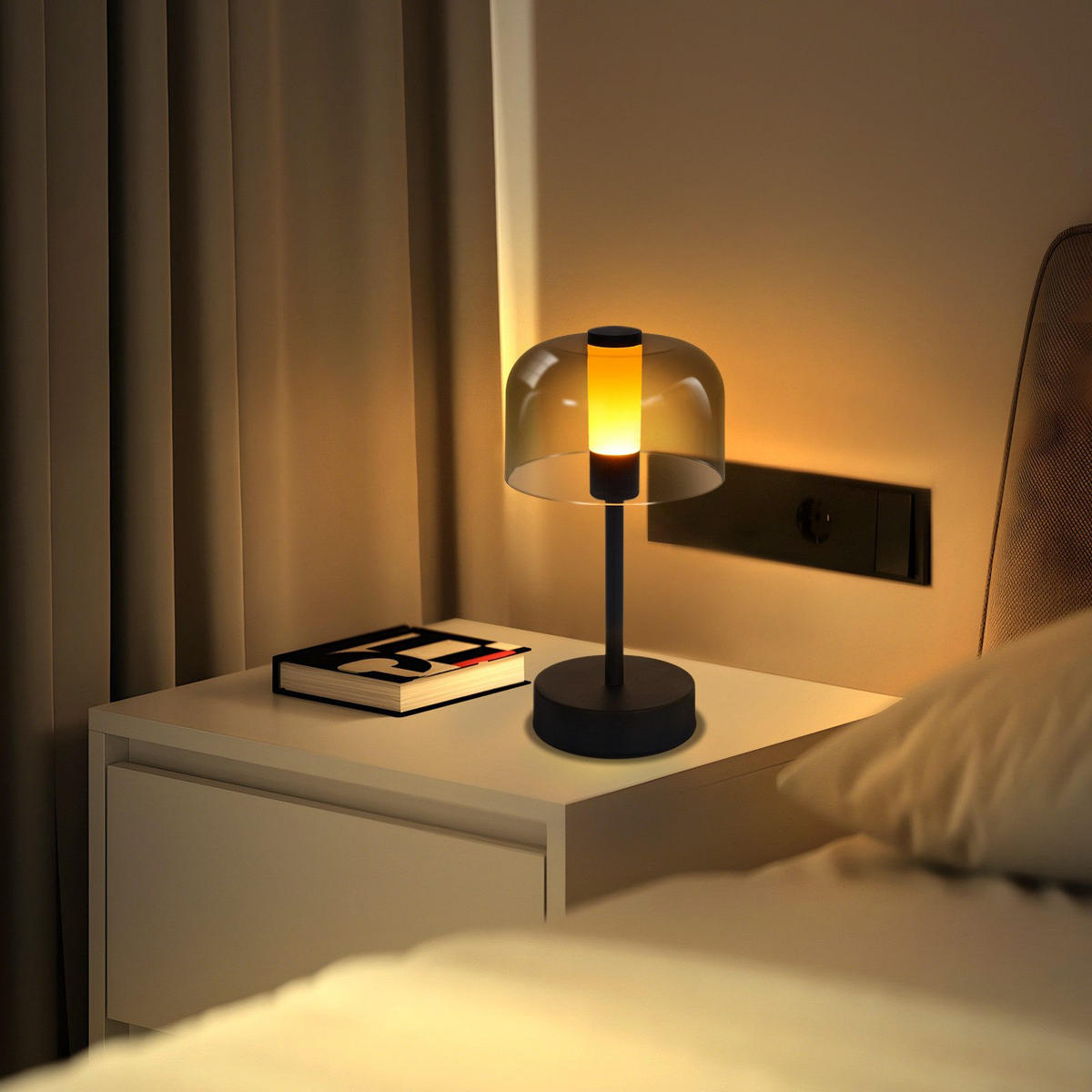 LED stolní lampa, 24,5/13/13 cm - černá, kov (24.5/13/13cm) - Nettlife