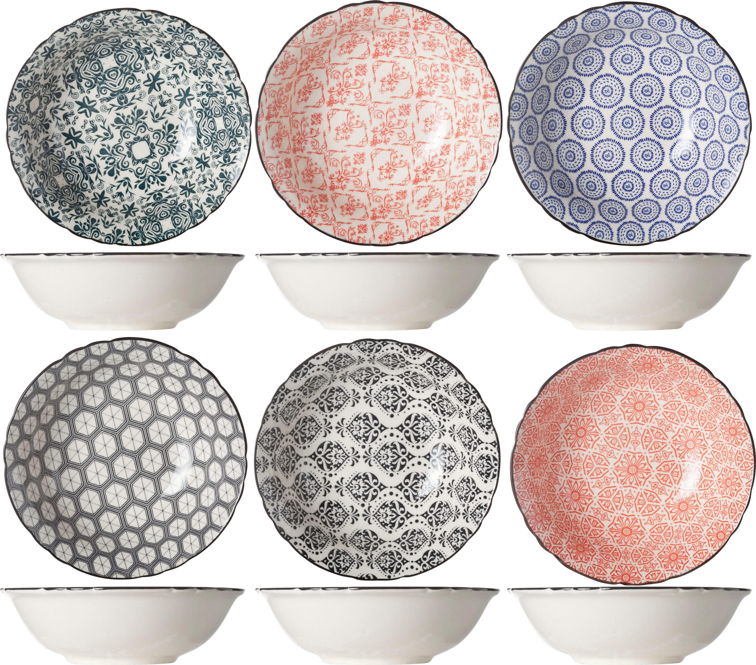 SCHÜSSEL Delirio ø 15 cm - 6 Stück - Multicolor, Keramik - Cosy & Trendy