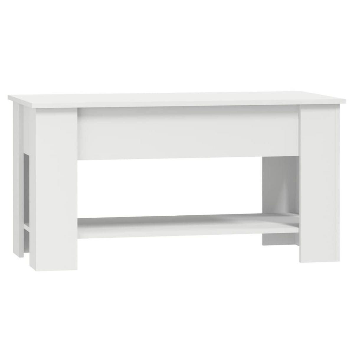 COUCHTISCH Weiß 101x49x52 cm Holzwerkstoff - Weiß, Holzwerkstoff (101/49/52cm) - furnicato