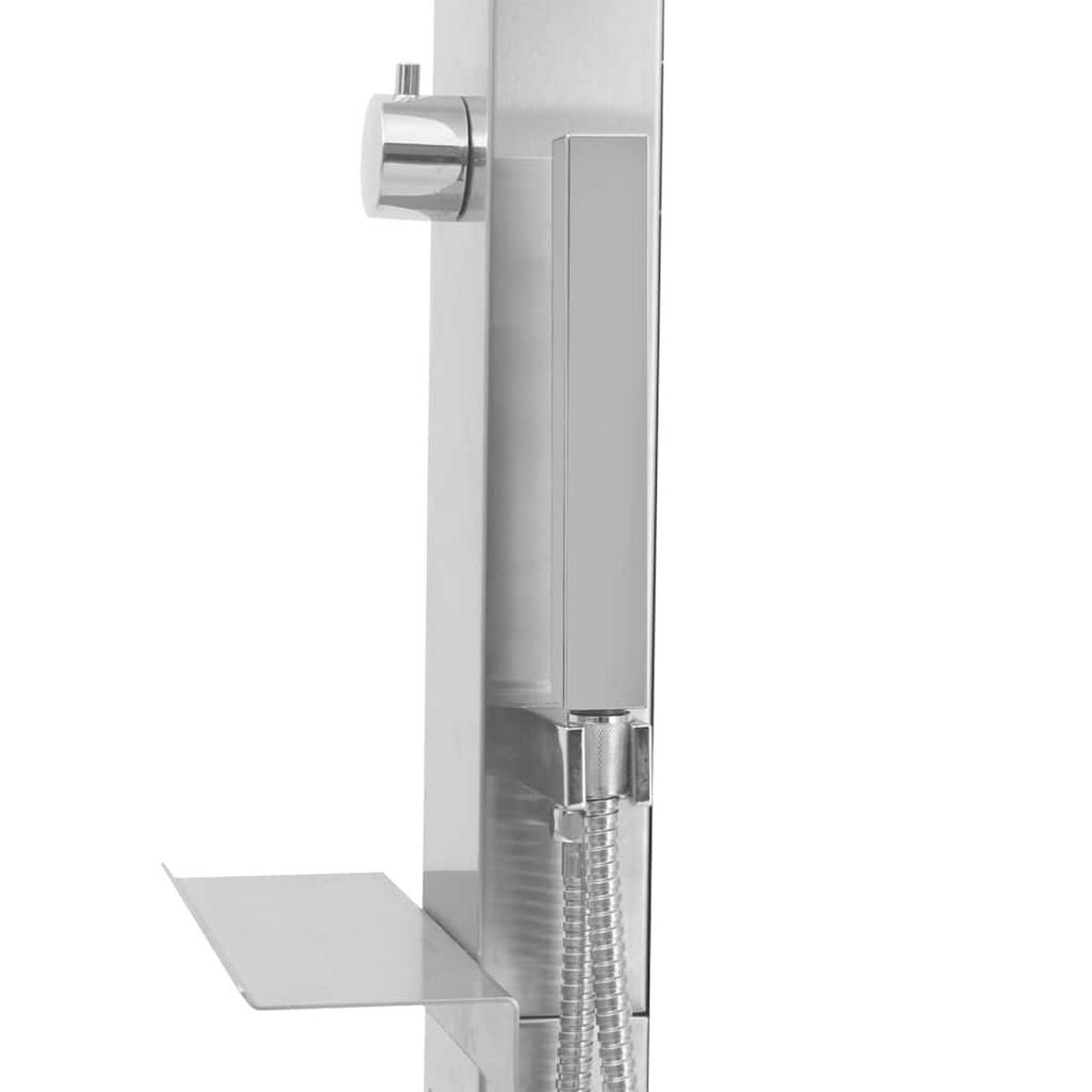 GARTENDUSCHE Edelstahl Gerade - Silberfarben, Metall (10/210/6.5cm) - vidaXL