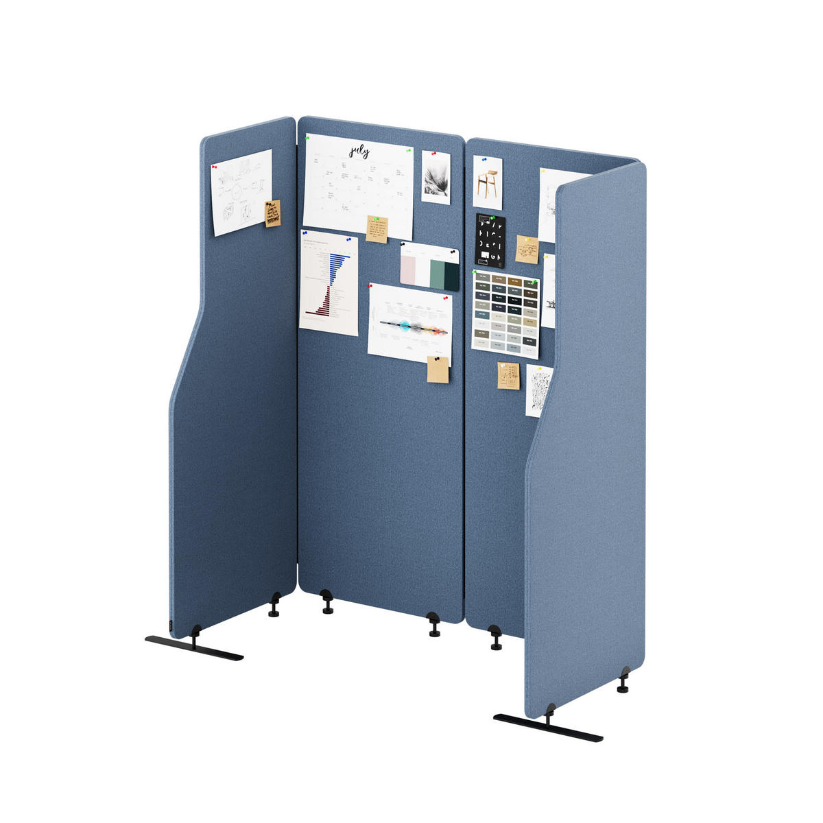 AKUSTIKSCHUTZWAND SADIE - Blau, Metall (240/145/2cm) - Jan Nowak