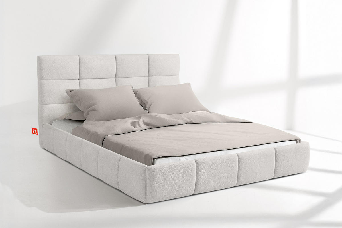 POLSTERBETT ALTOS Bouclé, weiß - Weiß, Holz/Holzwerkstoff (140/200cm) - KONSIMO®