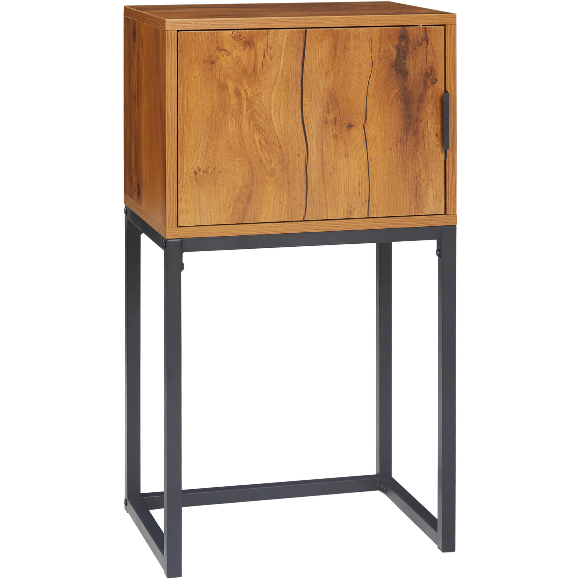 KONSOLENTISCH 40/30/76 cm in Natur mit Schrank im Industriedesign - Naturfarben, Metall (30/40/76cm) - Flora Grace