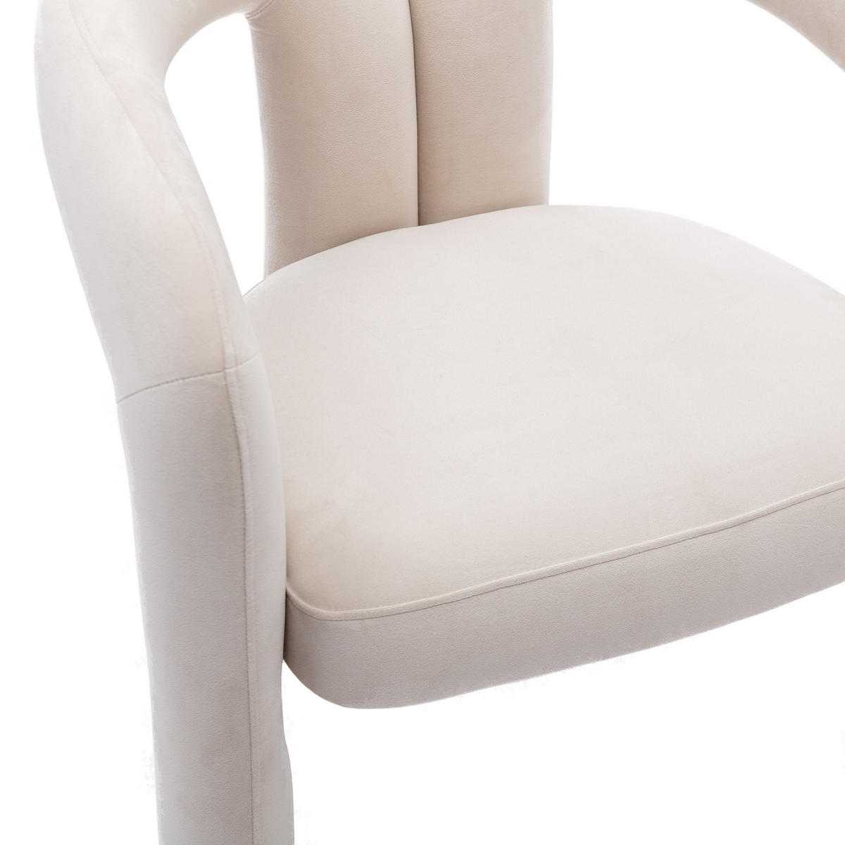 STUHL-SET 2 Stück Samt-Design mit Elefantenfüßen, DE-42220, Beige - Beige, Holzwerkstoff (50.5/71/64cm) - ComfortXL