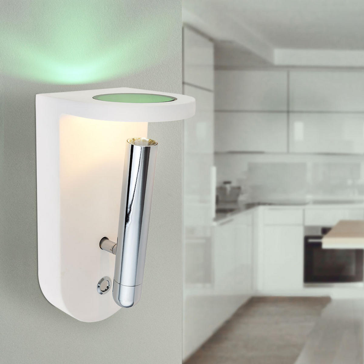 LED WANDLEUCHTE Christine Weiß - Weiß, Metall (10.5/22/12cm) - Globo Lighting