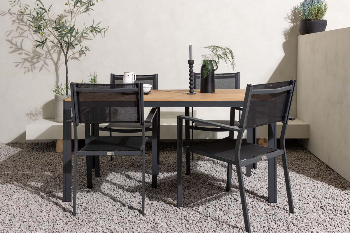 GARTENSET schwarz - Schwarz, Holzwerkstoff - ebuy24