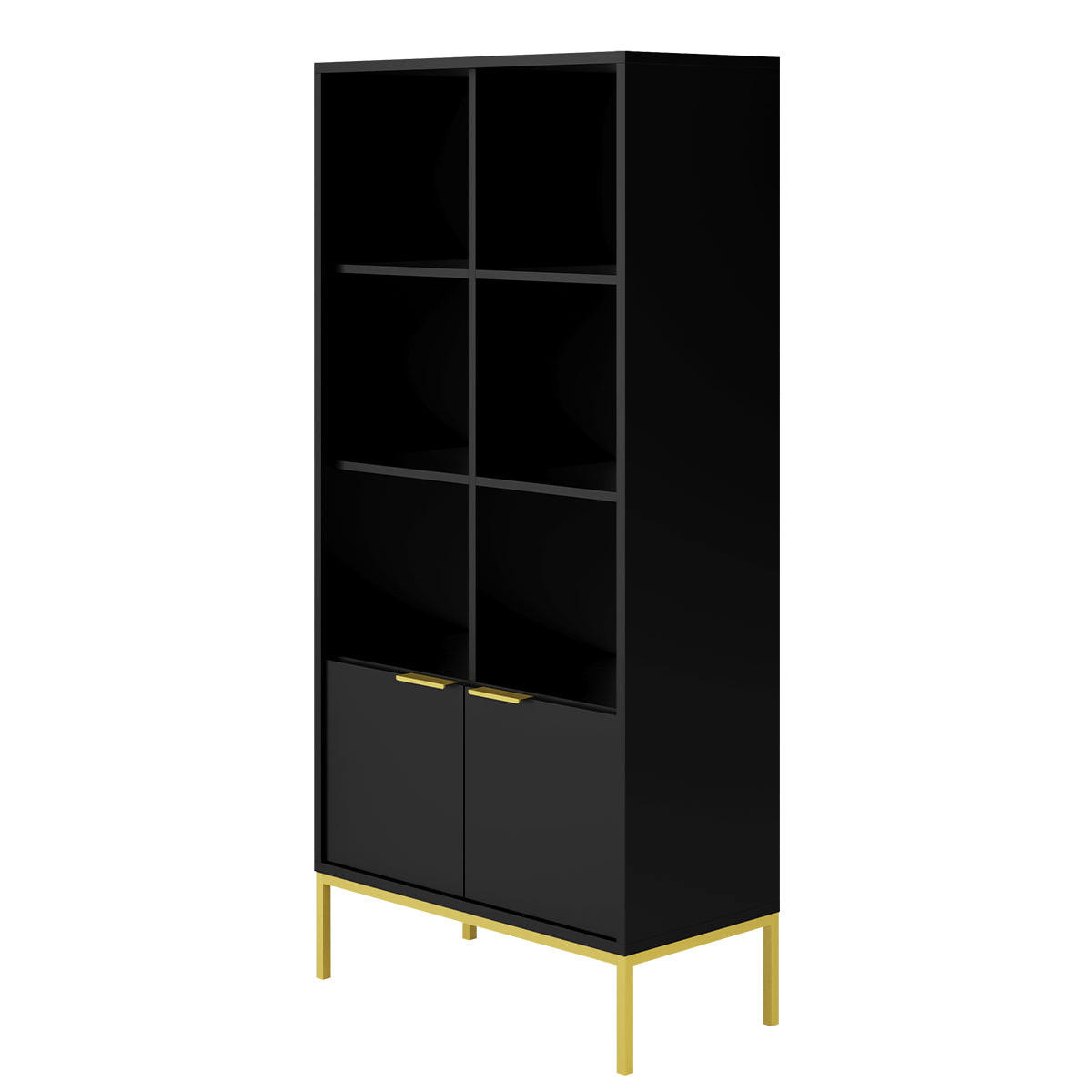 BÜCHERREGAL Seattle Schwarz - Goldfarben/Schwarz, Holzwerkstoff (80/171.3/40cm) - Petits-meubles