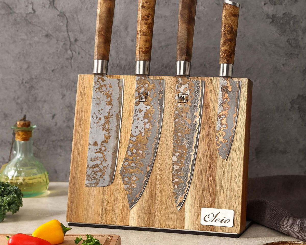 MAGNETISCHES MESSERBRETT - Akaziefarben, Holz (23/10.5/27.5cm) - Oleio