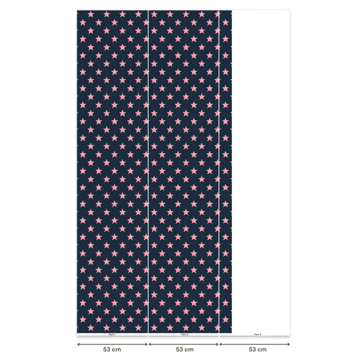 KINDERTAPETE - Muster - Sterne - Rosa - 120x240 cm - Anthrazit, Papier (120/240cm) - OnlyWow