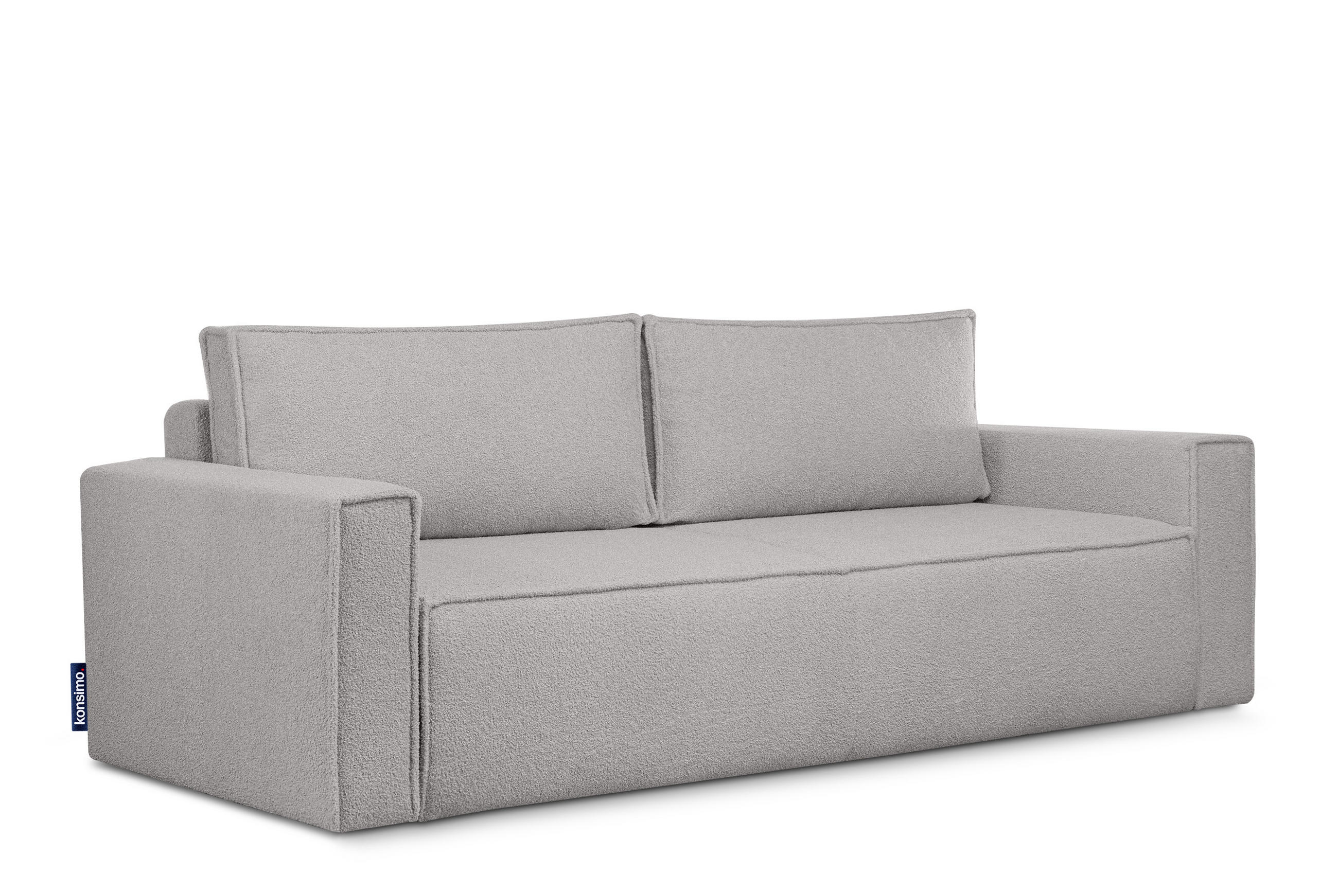 3-SITZER-SOFA NAPI II mit Schlaffunktion, aschgrau - Hellgrau/Grau, Textil (228/89/101cm) - KONSIMO®