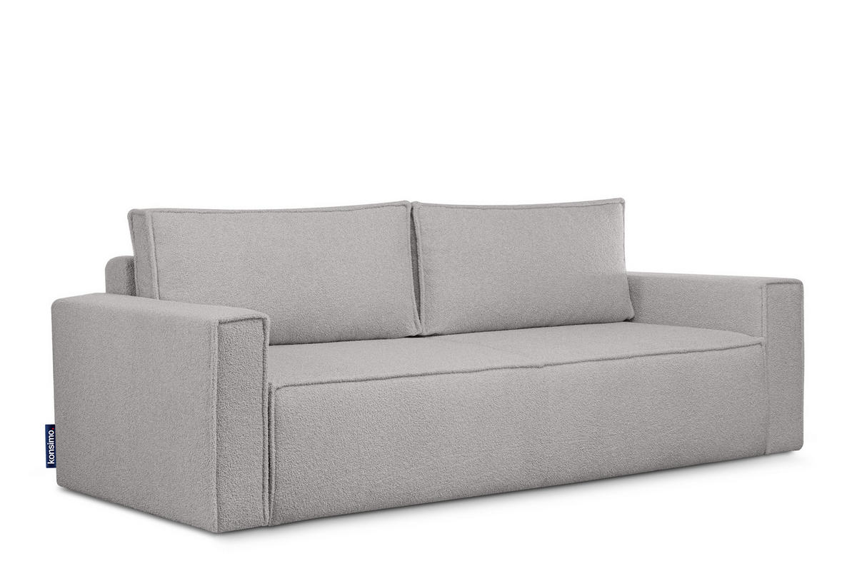 3-SITZER-SOFA NAPI II mit Schlaffunktion, aschgrau - Hellgrau/Grau, Textil (228/89/101cm) - KONSIMO®