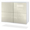 KOMMODE Rova Creme Hochglanz - Creme, Holzwerkstoff (92.5/73.5/35cm) - Vladon