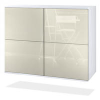 KOMMODE Rova Creme Hochglanz - Creme, Holzwerkstoff (92.5/73.5/35cm) - Vladon