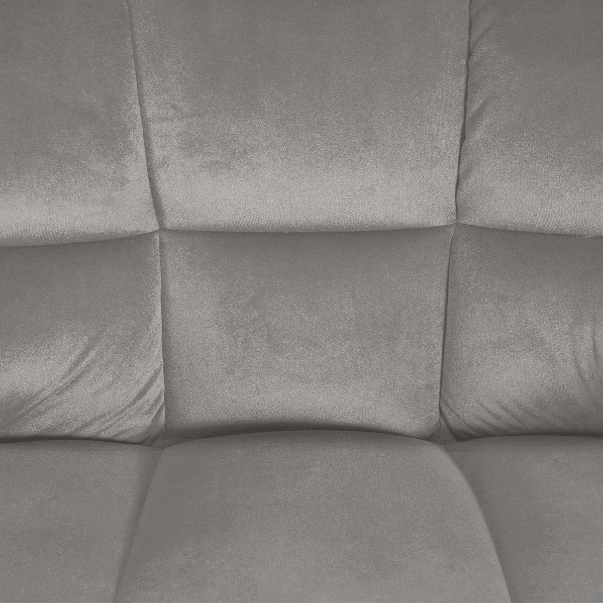 BARHOCKER Damaskus E Samt mit 4-Fuß Gestell grau - Edelstahlfarben/Grau, Textil/Metall (64/110/48cm) - TPFLiving