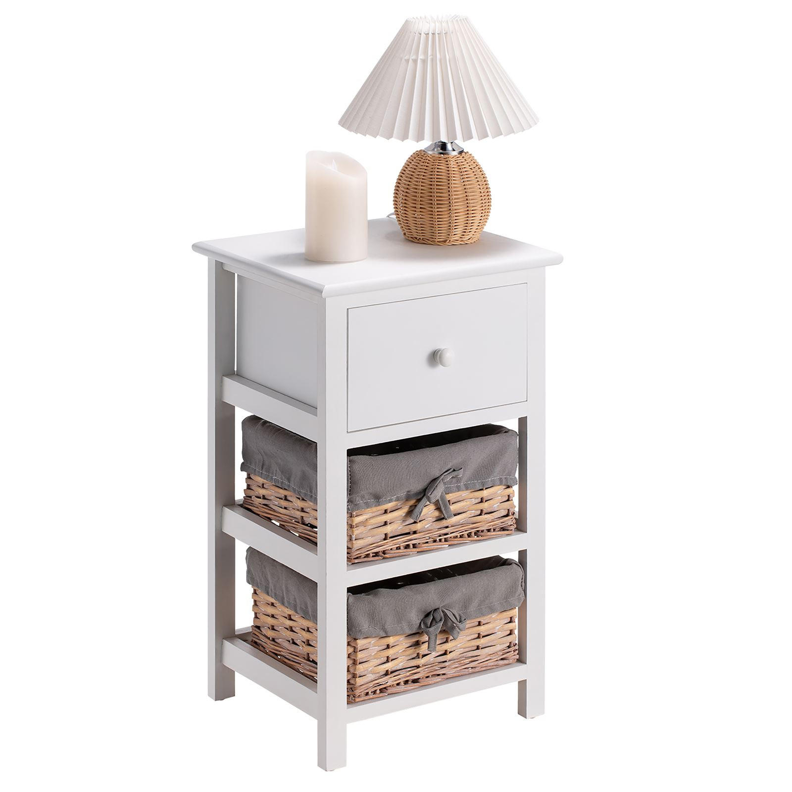 NACHTTISCH PORTEL - Weiß, Holz (35/58/29cm) - CARO-Möbel