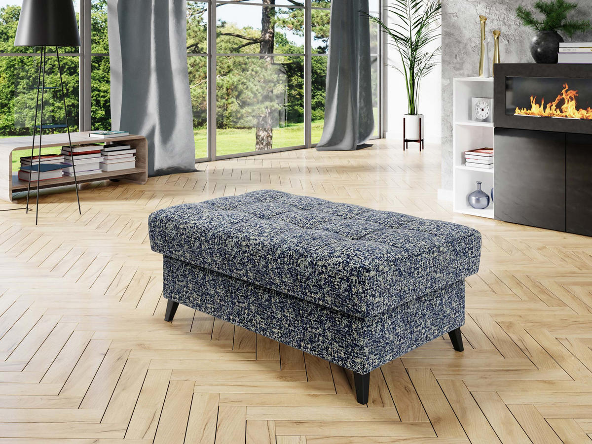 POLSTERHOCKER Nord - Silberfarben/Schwarz, Holz/Textil (106/44/67cm) - MIRJAN24