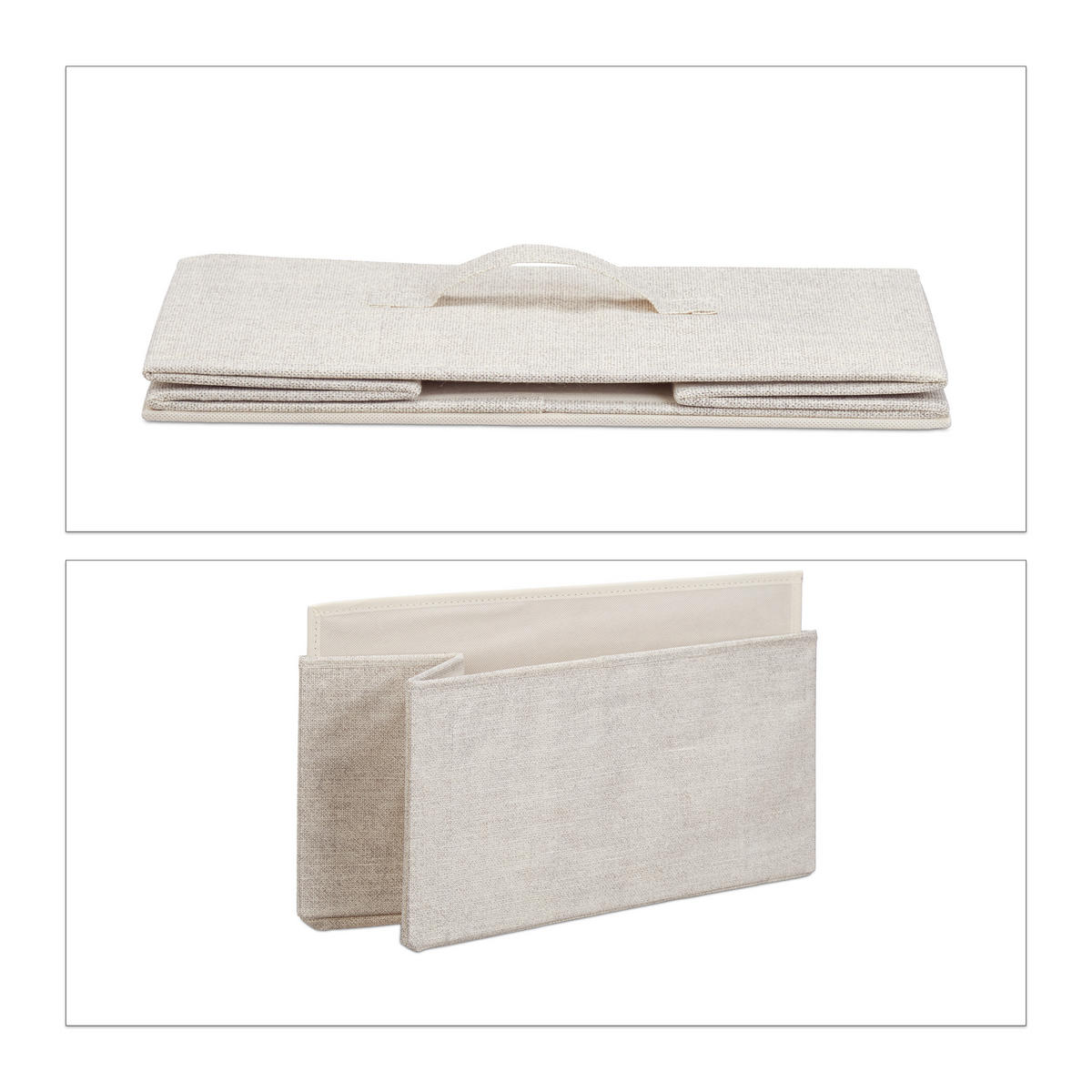 SCHUBLADENBOX - Creme, Holzwerkstoff/Textil (100/54.5/30cm) - Relaxdays