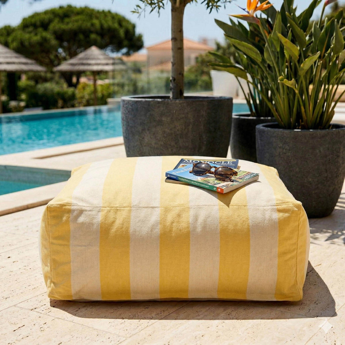 OUTDOOR-SITZSACK, Hellgelb - Gelb, Textil - Oviala