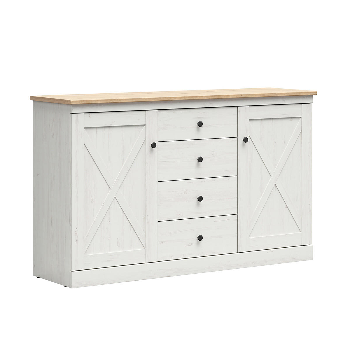 SIDEBOARD Victoria Weiß und Holz - Weiß, Holzwerkstoff (153/93/43cm) - Petits-meubles