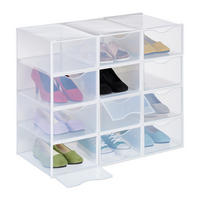 12XBOXY na obuv - priehľadné, plast (23/14/33.5cm) - Relaxdays