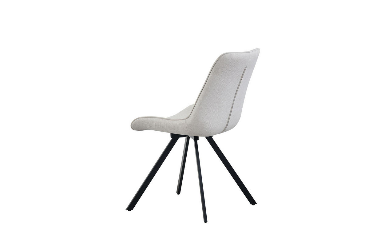 DREHSTUHL 2er Set Rio Stühle in Creme - gemütliches Design - B/H/T: 52x85x61 cm - Creme, Textil (61/85/52cm)