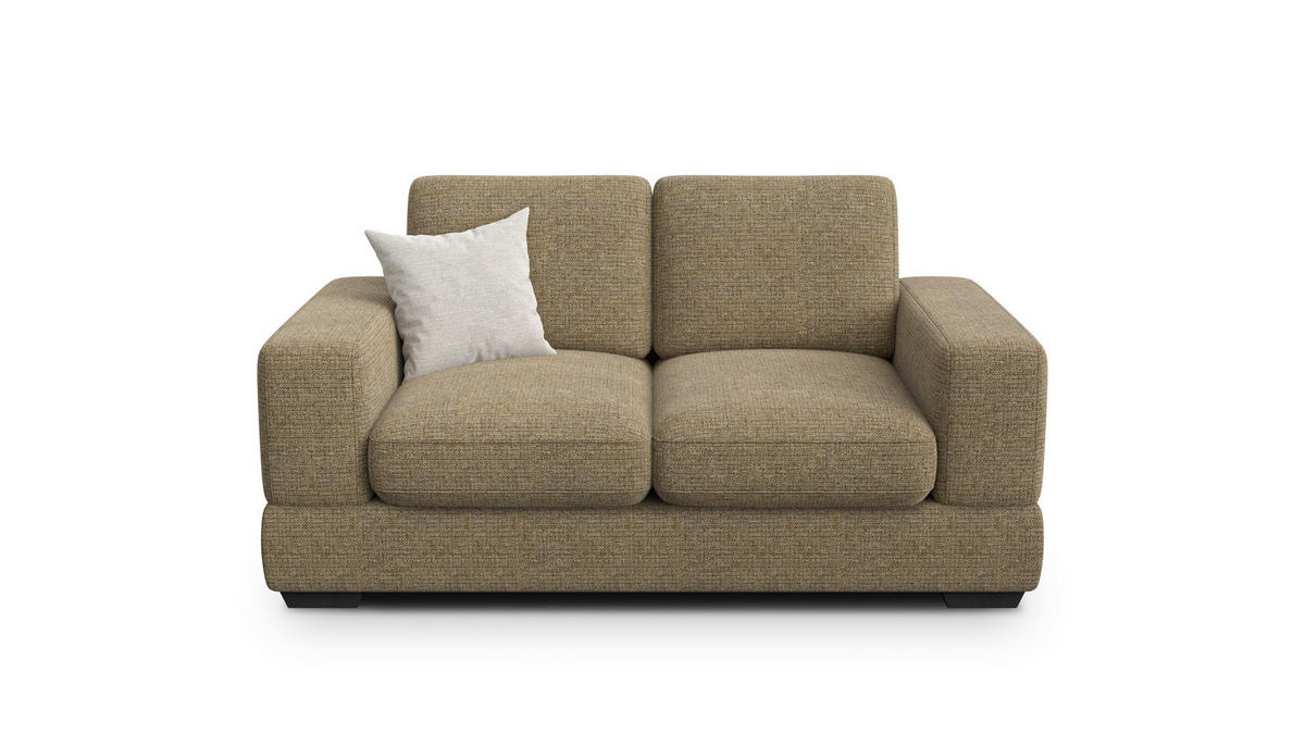 SOFA OTTO 2-Sitzer, taupe - Taupe/Schwarz, Holz/Textil (171/89/98cm) - Courtois Laville