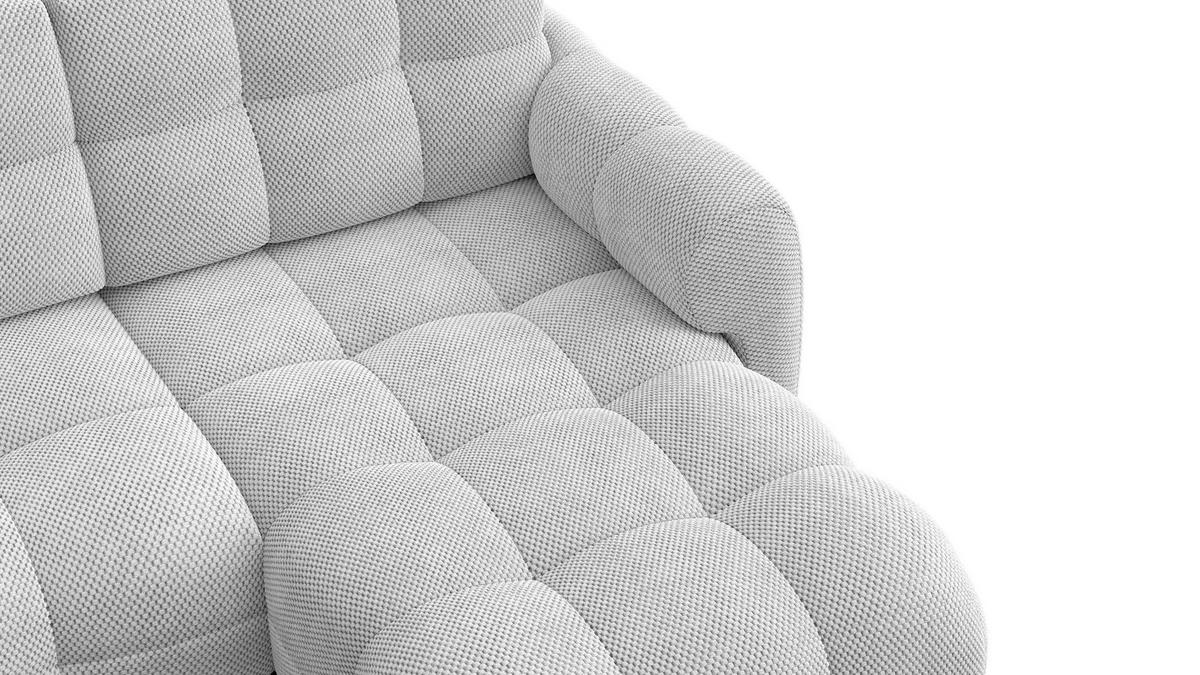 ECKSOFA MELLOW 3-Sitzer, hellgrau - Hellgrau/Schwarz, Holz/Textil (232/156cm) - Courtois Laville