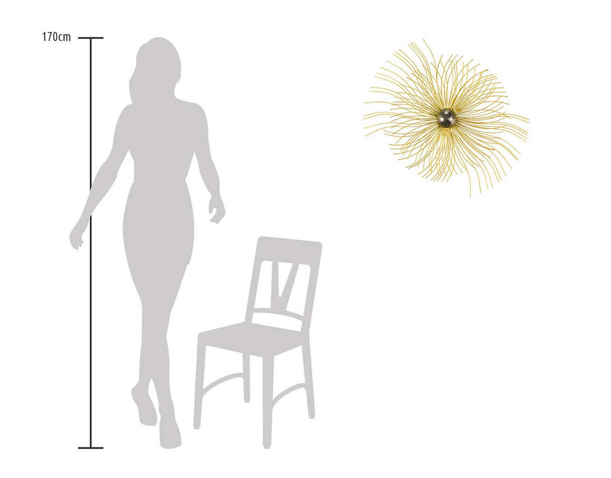 WANDDEKO Gold 80/65 cm - Goldfarben, Metall (80/65/11cm) - KUNSTLOFT