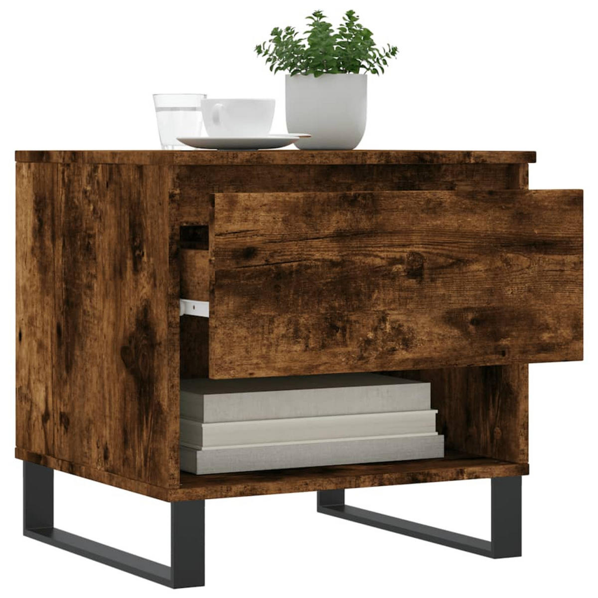 COUCHTISCHE 2 Stk. Räuchereiche 50x46x50 cm Holzwerkstoff - Braun, Holzwerkstoff (50/46/50cm) - furnicato