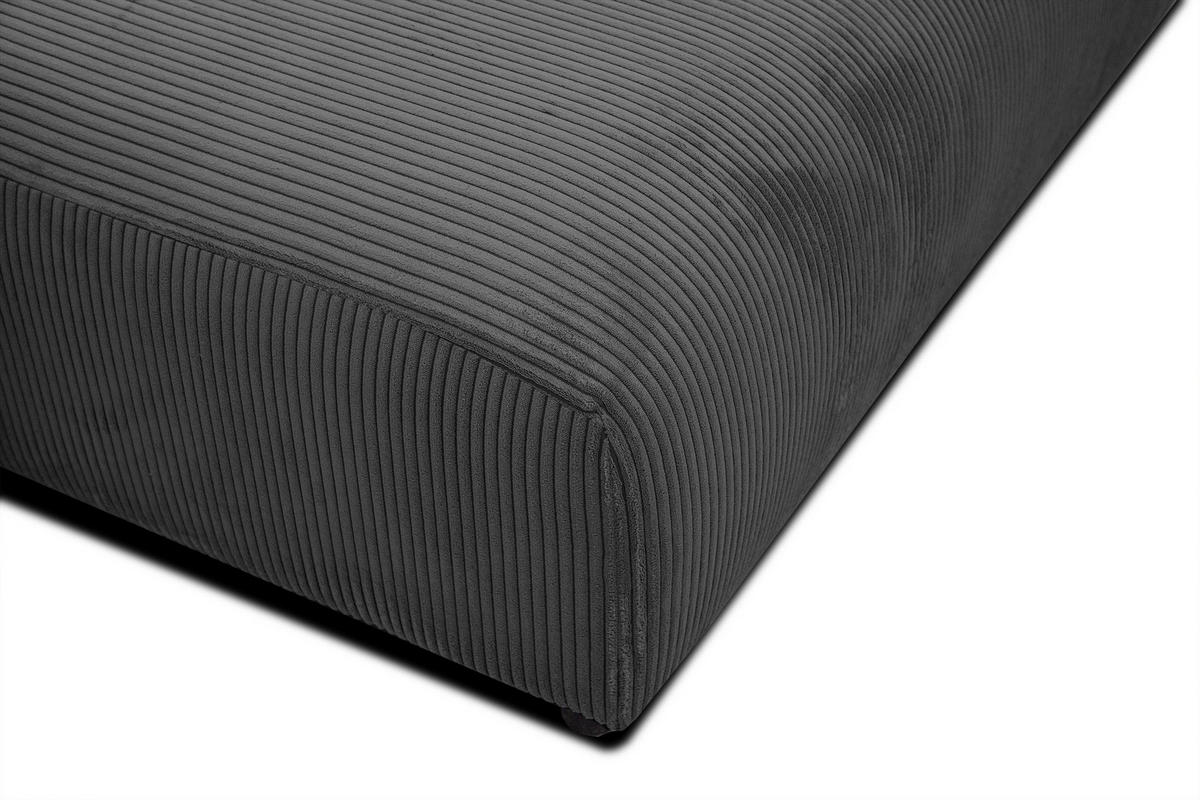 ECKSOFA TAUER 5-Sitzer, dunkelgrau - Dunkelgrau/Schwarz, Holzwerkstoff/Kunststoff (174/292cm) - Courtois Laville