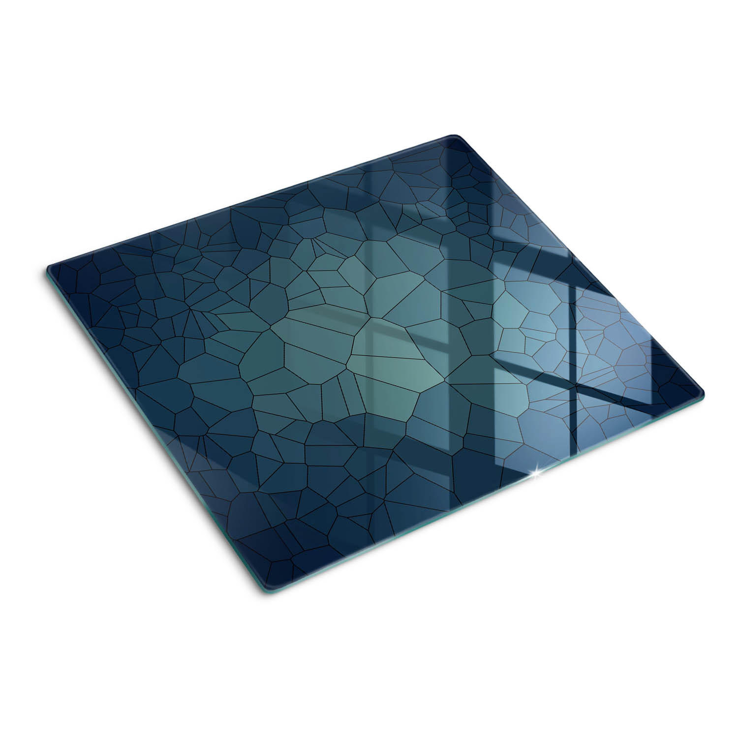 GLASPLATTE 60x52 cm Abstrakt - Blau, Glas (60/0.4/52cm) - TULUP