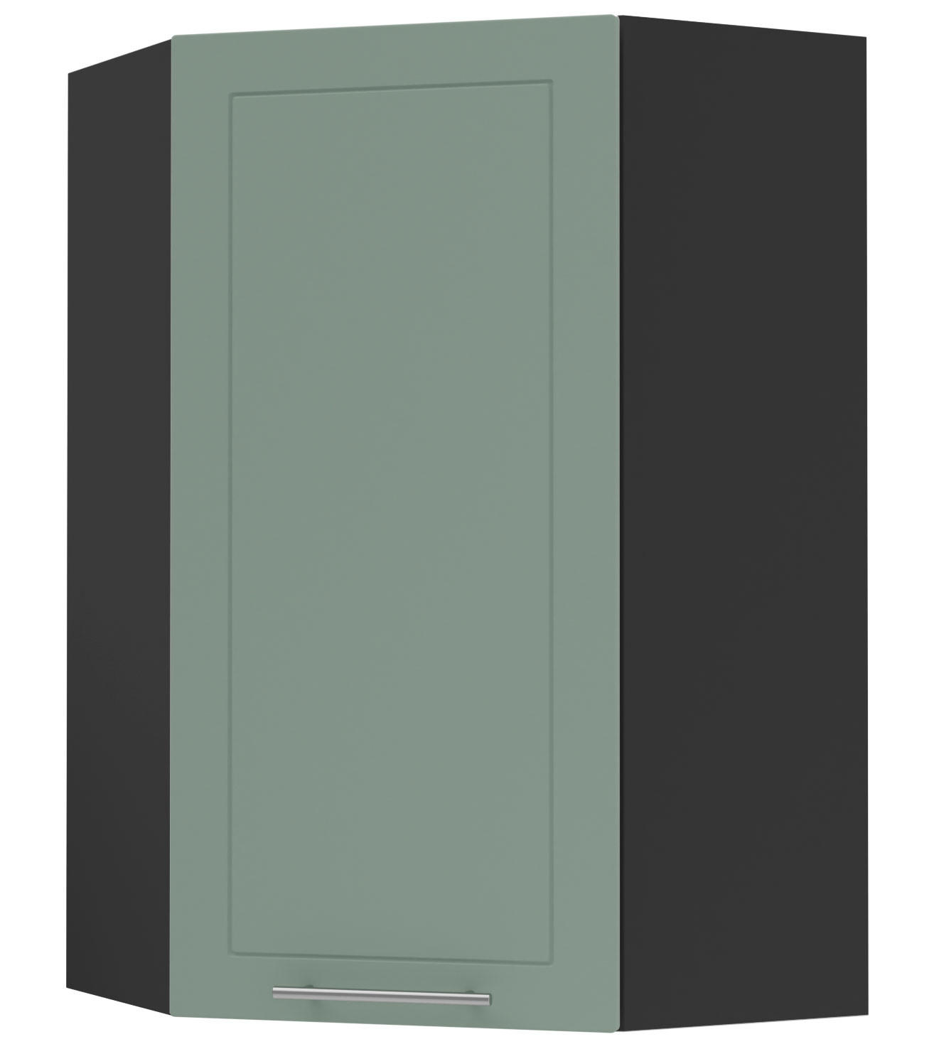 KÜCHENHÄNGESCHRANK Kvantum W4/10/60 Mint Matt / Schwarz Matt 60 / 60 / 96cm - Schwarz/Mintgrün, Holz/Holzwerkstoff (60/96/60cm) - Feldmann-Wohnen