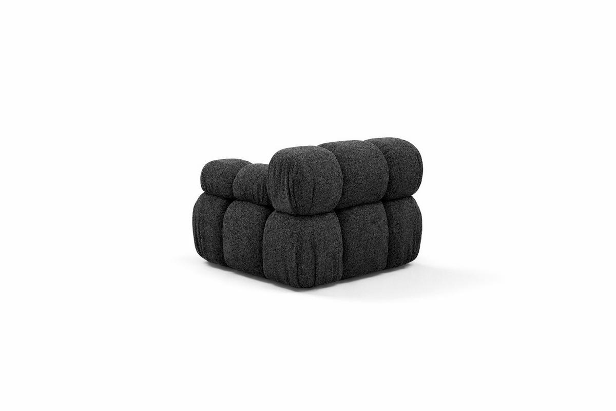 MODUL Seitlich, Für Modulares System, Stoff Abriamo, Graphit, Rechts, Selia - Dunkelgrau, Holz (95/70/95cm) - Kaiser Möbel