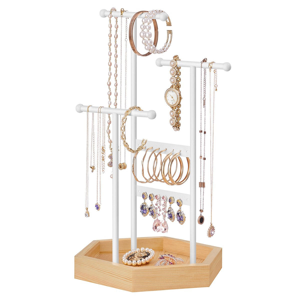 SCHMUCKSTÄNDER - H36 cm - Weiß, Metall (18/36/20.5cm) - Calicosy