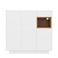 SCHUHSCHRANK Weiß Natur 105/39,5/100,5 cm - Naturfarben, Holzwerkstoff (105/100.5/39.5cm) - PANGIVO