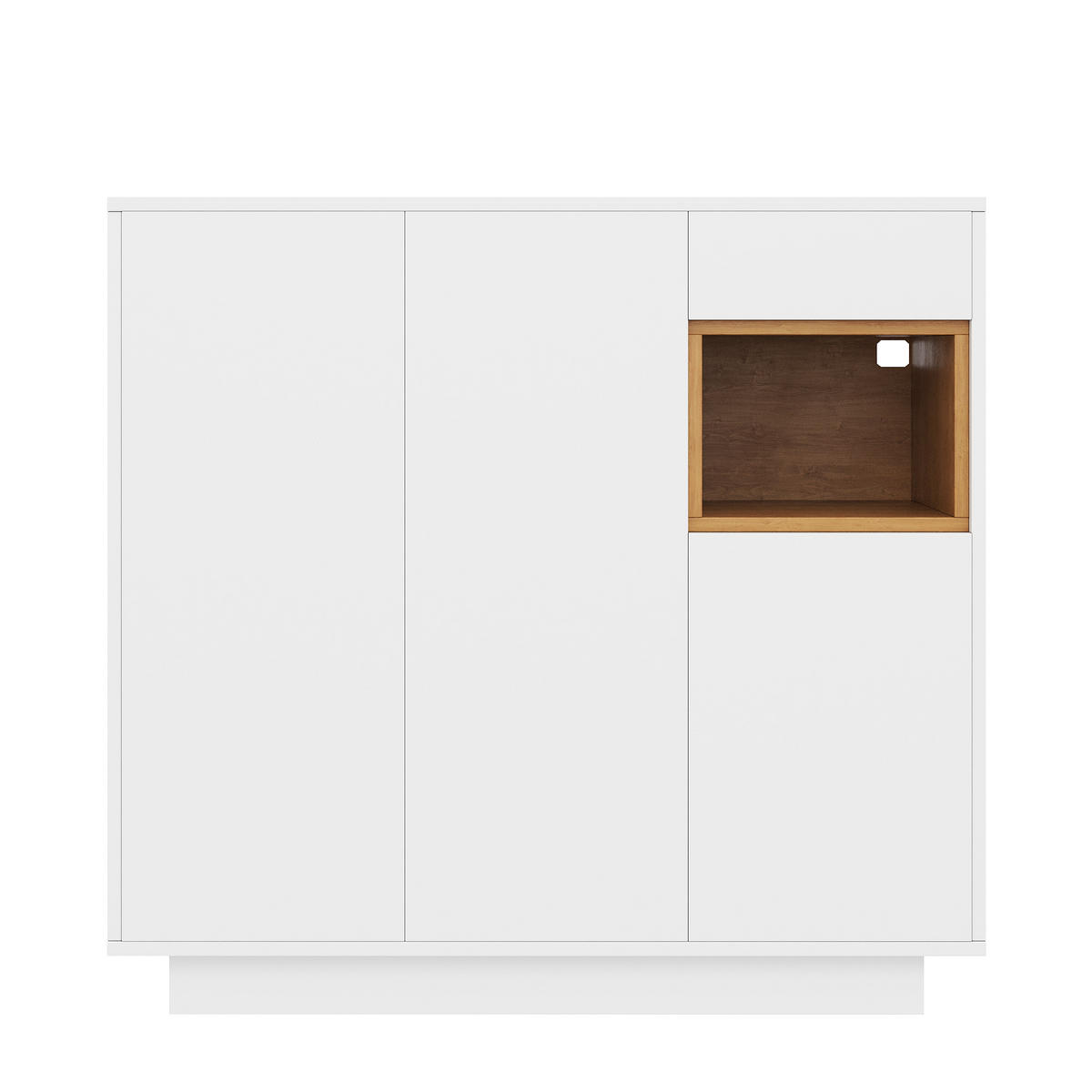 SCHUHSCHRANK 105/39,5/100,5 cm Weiß/Natur aus Spanplatte mit LED - Naturfarben, Holzwerkstoff (105/100/39cm) - OKWISH